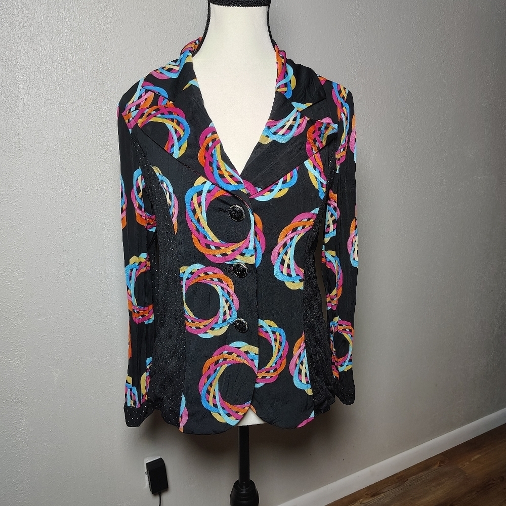 Jerry T Multicolored Blouse Vintage Small